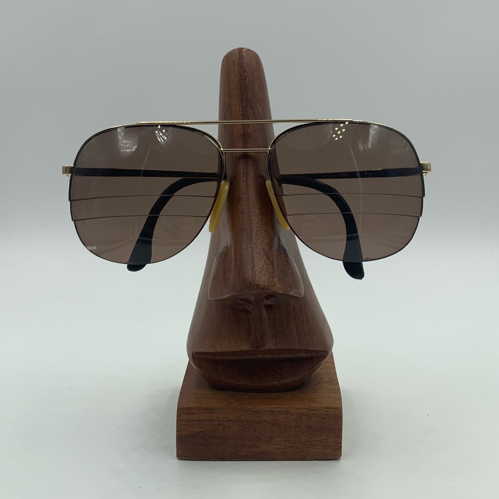 Vintage Zeiss Gold Oval Half Rim Sunglasses